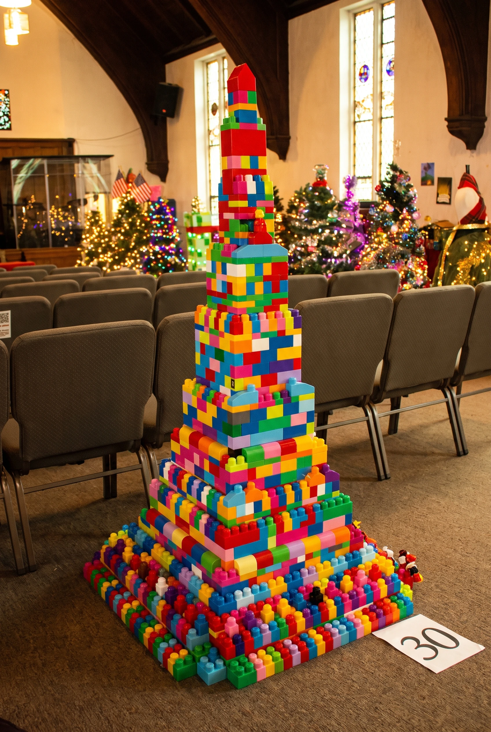 A colorful themed tree from the festival
